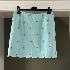 Lilly Pulitzer Aqua and Pink Palm Mini Skirt